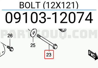 Suzuki 0910312074 BOLT (12X121)