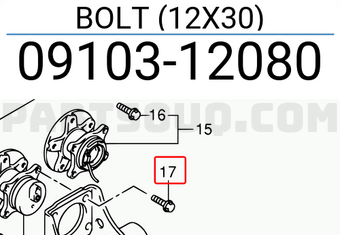 Suzuki 0910312080 BOLT (12X30)