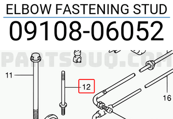 Suzuki 0910806052 ELBOW FASTENING STUD
