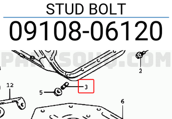 Suzuki 0910806120 STUD BOLT