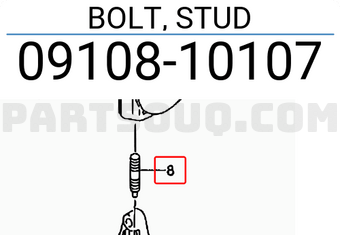 Suzuki 0910810107 BOLT, STUD