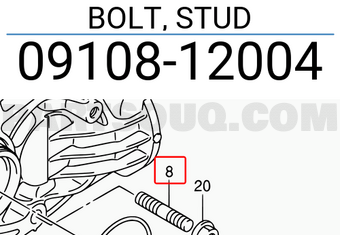 Suzuki 0910812004 BOLT, STUD