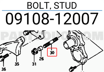 Suzuki 0910812007 BOLT, STUD