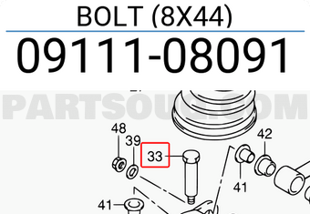 Suzuki 0911108091 BOLT (8X44)