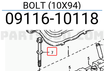 Suzuki 0911610118 BOLT (10X94)