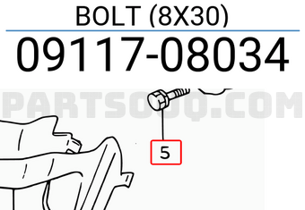 Suzuki 0911708034 BOLT (8X30)