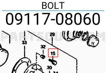 Suzuki 0911708060 BOLT