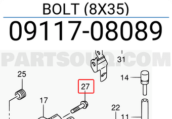 Suzuki 0911708089 BOLT (8X35)