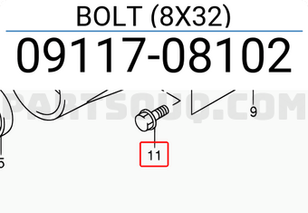 Suzuki 0911708102 BOLT (8X32)
