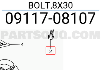 Suzuki 0911708107 BOLT,8X30