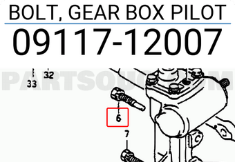 Suzuki 0911712007 BOLT, GEAR BOX PILOT