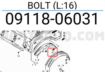 Suzuki 0911806031 BOLT (L:16)