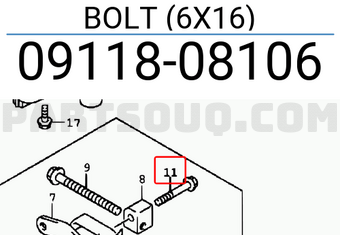 Suzuki 0911808106 BOLT (6X16)
