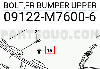 Suzuki 09122M76006 BOLT,FR BUMPER UPPER