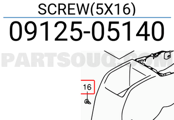Suzuki 0912505140 SCREW(5X16)