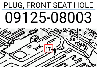 Suzuki 0912508003 PLUG, FRONT SEAT HOLE