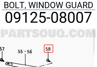 Suzuki 0912508007 BOLT, WINDOW GUARD