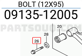 Suzuki 0913512005 BOLT (12X95)