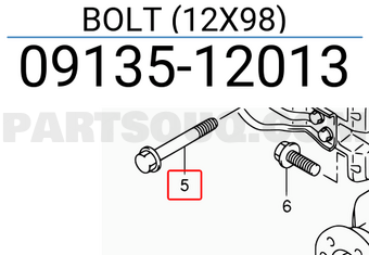 Suzuki 0913512013 BOLT (12X98)