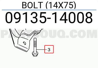 Suzuki 0913514008 BOLT (14X75)