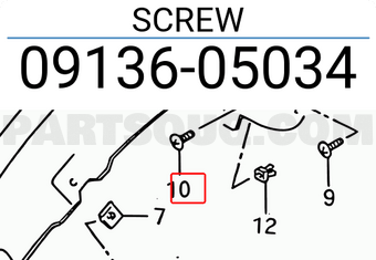 Suzuki 0913605034 SCREW