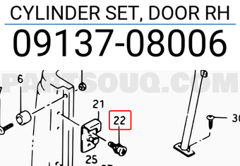 Suzuki 0913708006 CYLINDER SET, DOOR RH