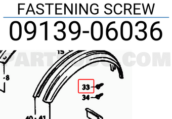 Suzuki 0913906036 FASTENING SCREW