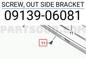 Suzuki 0913906081 SCREW, OUT SIDE BRACKET