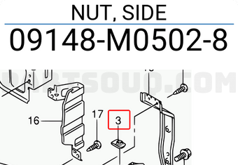 Suzuki 09148M05028 NUT, SIDE