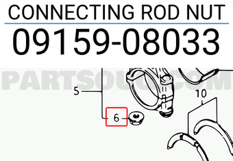 Suzuki 0915908033 CONNECTING ROD NUT
