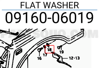 Suzuki 0916006019 FLAT WASHER