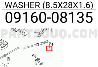 Suzuki 0916008135 WASHER (8.5X28X1.6)