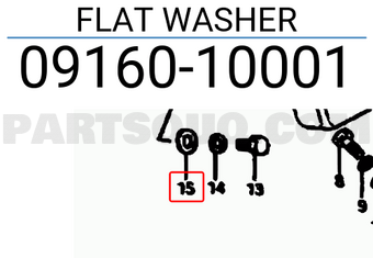 Suzuki 0916010001 FLAT WASHER