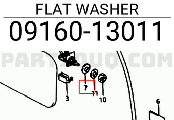 Suzuki 0916013011 FLAT WASHER