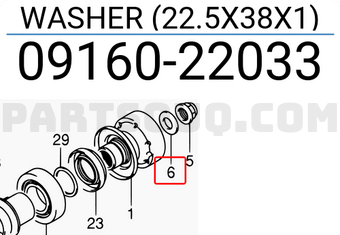 Suzuki 0916022033 WASHER (22.5X38X1)