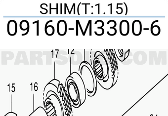 Suzuki 09160M33006 SHIM(T:1.15)