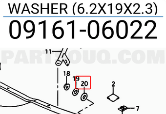 Suzuki 0916106022 WASHER (6.2X19X2.3)