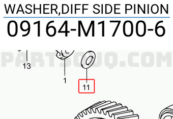 Suzuki 09164M17006 WASHER,DIFF SIDE PINION