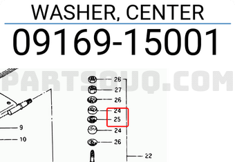 Suzuki 0916915001 WASHER, CENTER
