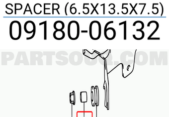 Suzuki 0918006132 SPACER (6.5X13.5X7.5)