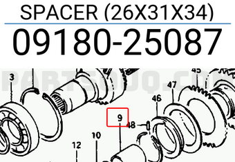 Suzuki 0918025087 SPACER (26X31X34)