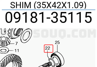 Suzuki 0918135115 SHIM (35X42X1.09)