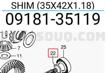 Suzuki 0918135119 SHIM (35X42X1.18)