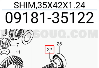 Suzuki 0918135122 SHIM,35X42X1.24
