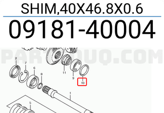 Suzuki 0918140004 SHIM,40X46.8X0.6