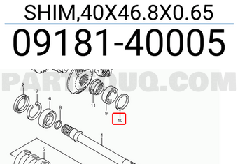 Suzuki 0918140005 SHIM,40X46.8X0.65