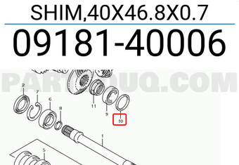 Suzuki 0918140006 SHIM,40X46.8X0.7