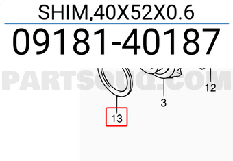 Suzuki 0918140187 SHIM,40X52X0.6