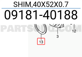 Suzuki 0918140188 SHIM,40X52X0.7