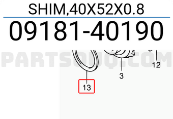 Suzuki 0918140190 SHIM,40X52X0.8